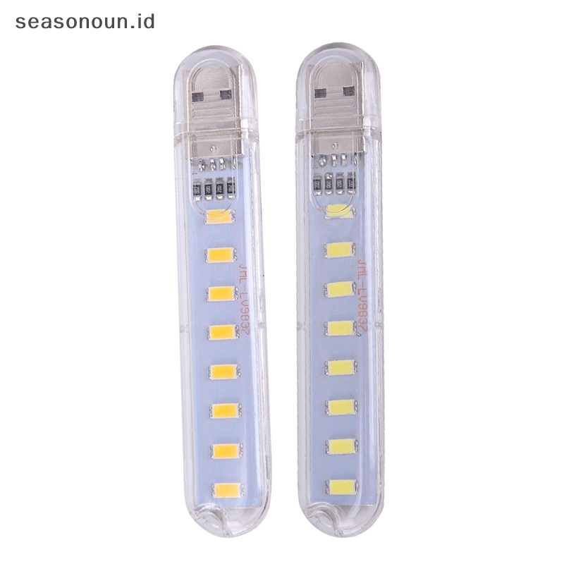 Seasonoun Mini LED Portable 5V 8led USB Lighg Komputer Handphone Power Lamp Lampu Malam.