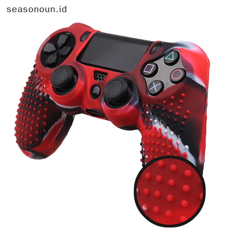 PLAYSTATION Seasonoun Kamuflase Silikon Rubber Skin Grip Cover Case Untuk Playstation4 PS4 Controller  .