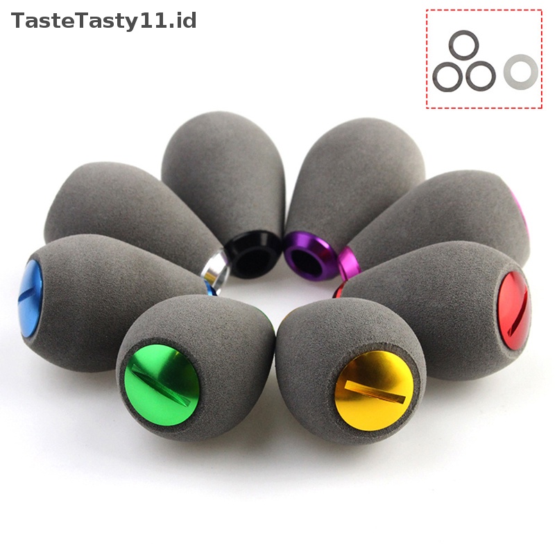 Tastetasty 1pc Abu-Abu Bahan EVA Tombol Pegangan Gulungan Pancing Untuk Bantalan7 * 4 * 2.5mm Umpan casg Berputar Bagian Gulungan Pancing.