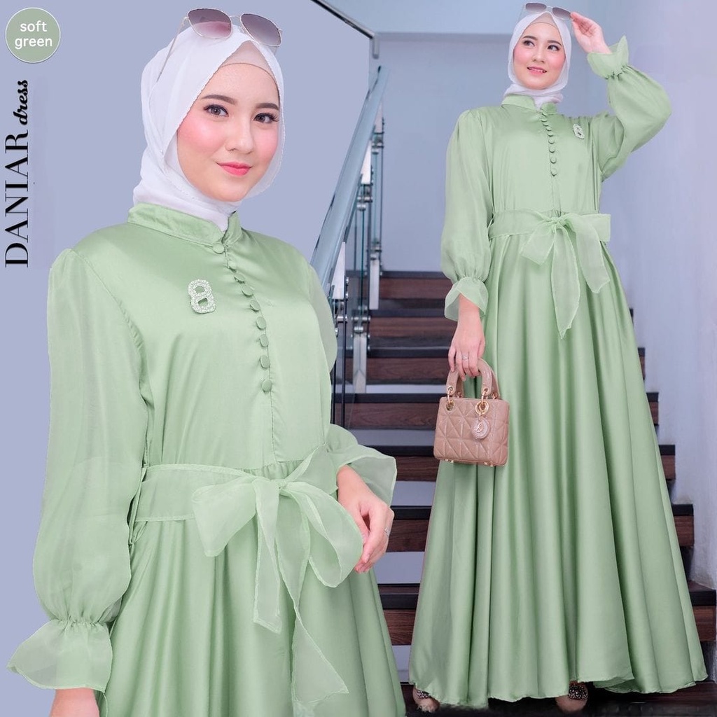 Daniara Maxy Gamis Muslim Wanita OOTD Gaun Pesta  Kondangan Matt Maxmara Mix Organza Premium