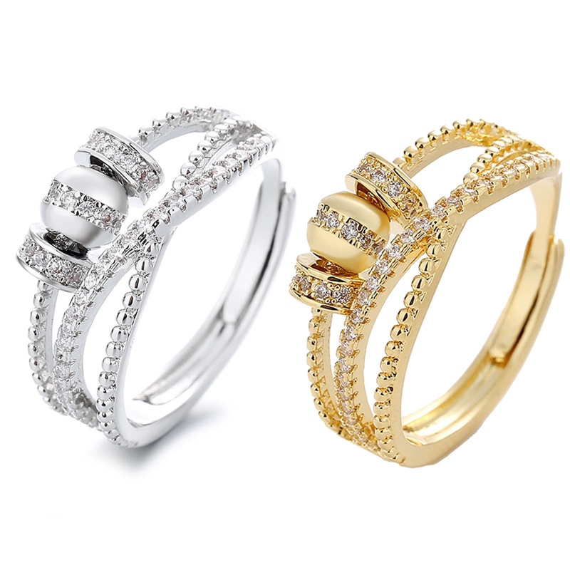 Untuk Putriku-Gelisah Cincin Kecemasan Meditasi Cincin Untuk Wanita Gadis Cincin Dengan Manik-Manik Spinner Cincin Putar Yang Dapat Disesuaikan