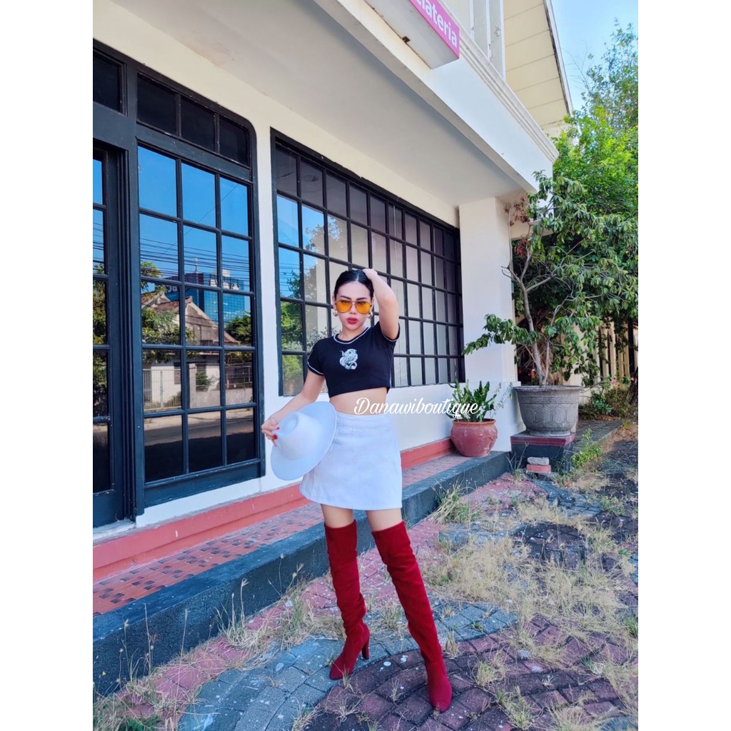 CROP TOP RIB MOTIF /CROP TOP DRAGON MURAH / CROP TOP RIB DRAGON / CROP TOP TIGER