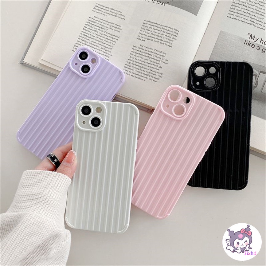 IPHONE Kompatibel Untuk Iphone14 13 12 11 Pro Max SE 2020 X Xr Xs Max8 7 Plus Sederhana Permen Berwarna Koper Ponsel Case Silikon Lembut Penutup Perlindungan Shock XJJJJ