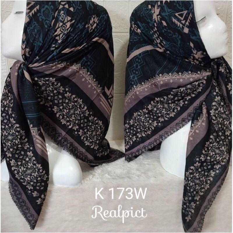 Karimake Hijab / Kerudung Segi Empat Voal Premium Printing Motif Enchanted Forest Laser Cut 110 x 110