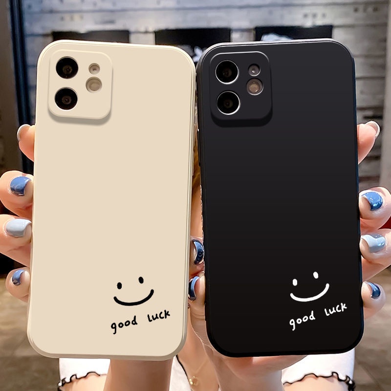 IPHONE Fashion Simple Smile Face Cairan TPU Phone Case Untuk Iphone14 13 12 11 Pro Max Mini XS X XR SE 6 7 8 Plus Soft Cover