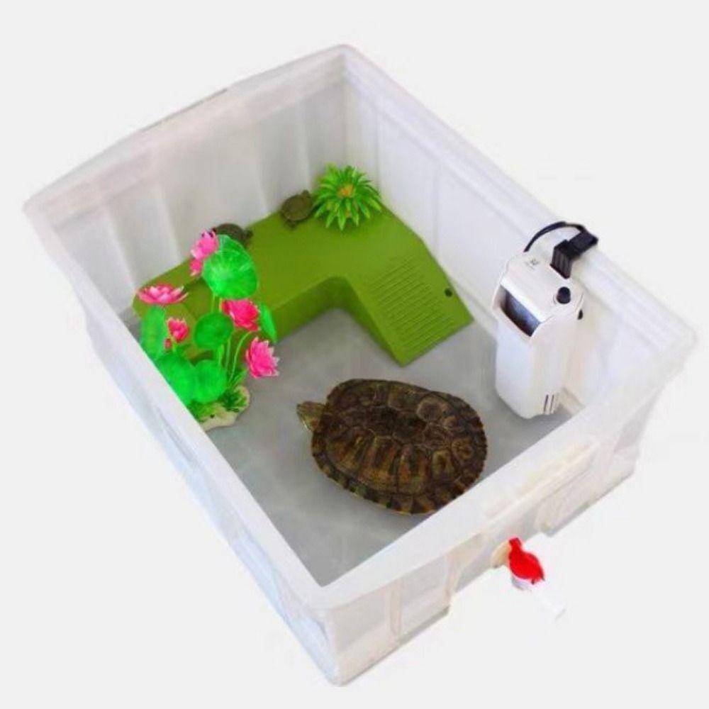 REBUY Rebuy Turtle Habitat Tangki Ikan Multifungsi Tahan Lama Dengan Suction Cups Untuk Cicak Katak Scorpion Turtle Climbing Platform Turtle Basking Platform