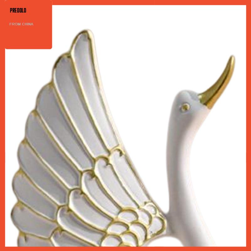 [Predolo] 2x Resin Statue Wedding Home Rak Anniversary Patung Patung Swan