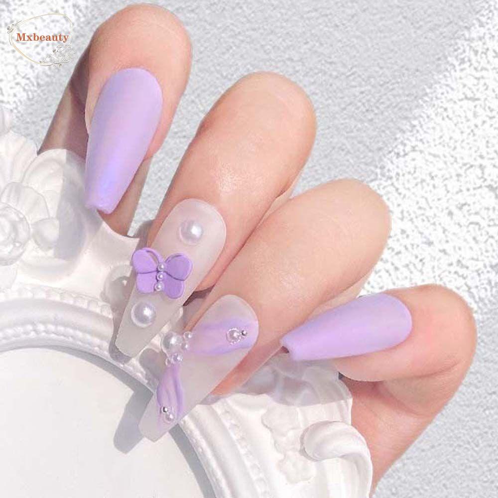 Mxbeauty Hiasan Nail Art Kupu-Kupu Fashion Jepang Mutiara Imitasi Hiasan Kuku Perhiasan Kuku 3D