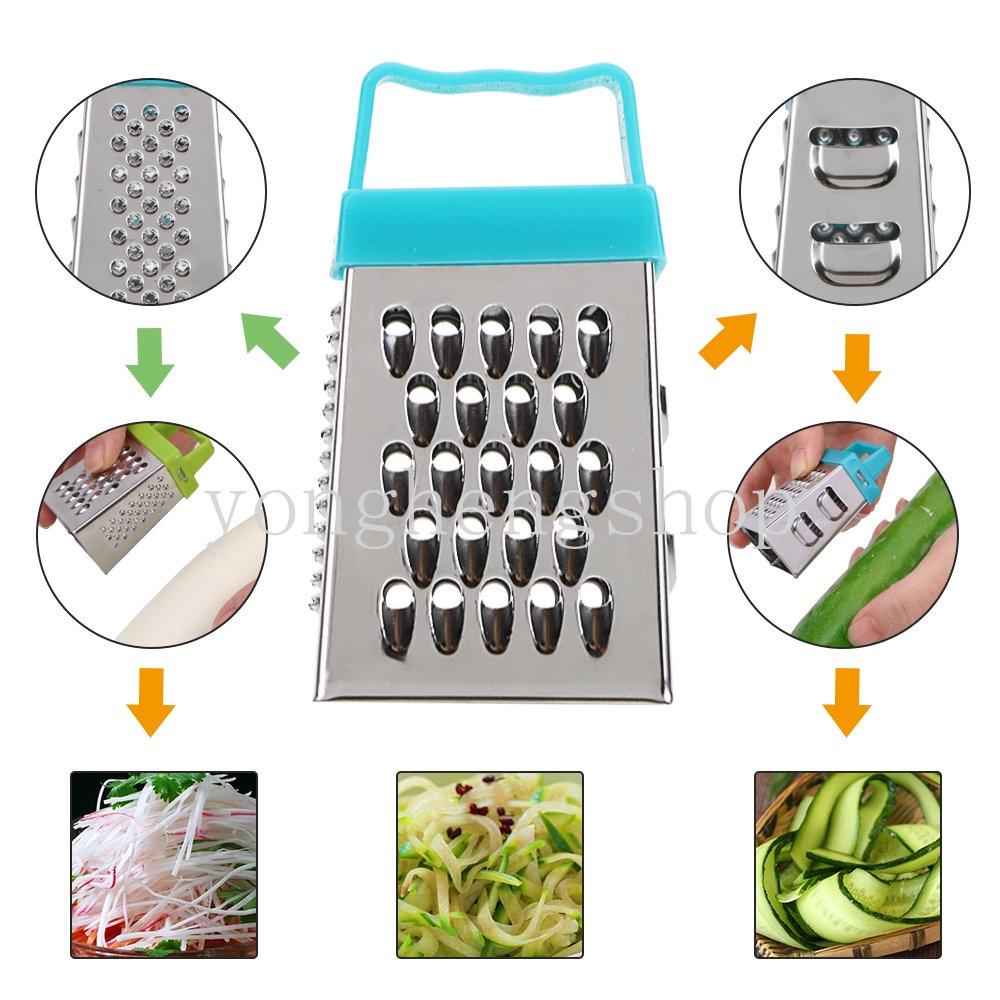 Parutan Manual Mini Empat Sisi Pengiris Buah Sayur Chopper Jahe Parutan Keju Clever Cutter Garlic Crusher Stainless Steel Planer Grinder Dapur Gadget