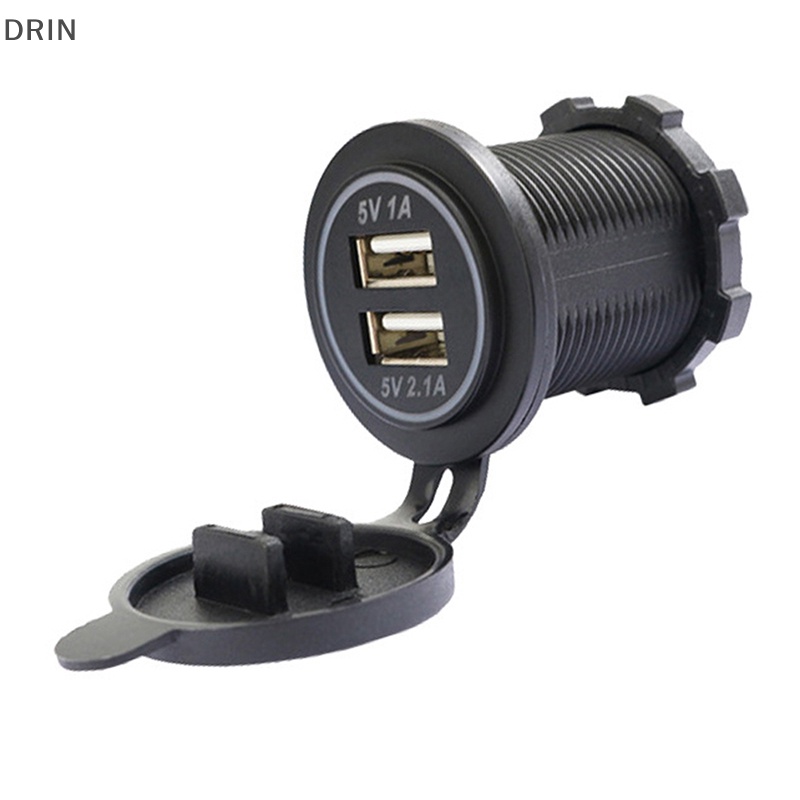 Dr Universal Motor Charger Mobil Lampu LED Dual Port USB Charger Power Socket vn