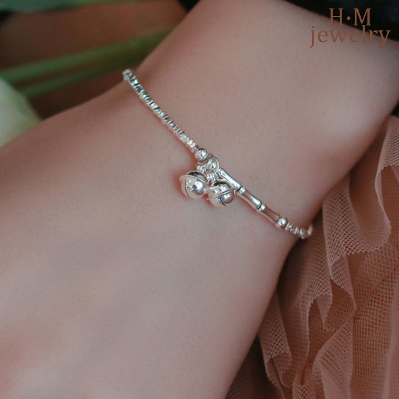 2023 New Silver-Broken Two Super Flash Bell Bracelet Simple and Light Luxury High-Grade Bracelet