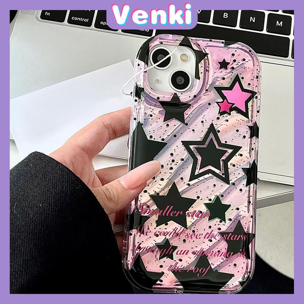 VENKI - For iPhone 11 iPhone Case Laser Reflective Transparent Phone Case TPU Soft Shockproof Airbag Case Protective Camera Star Compatible with iPhone 14 13 Pro max 12 Pro Max