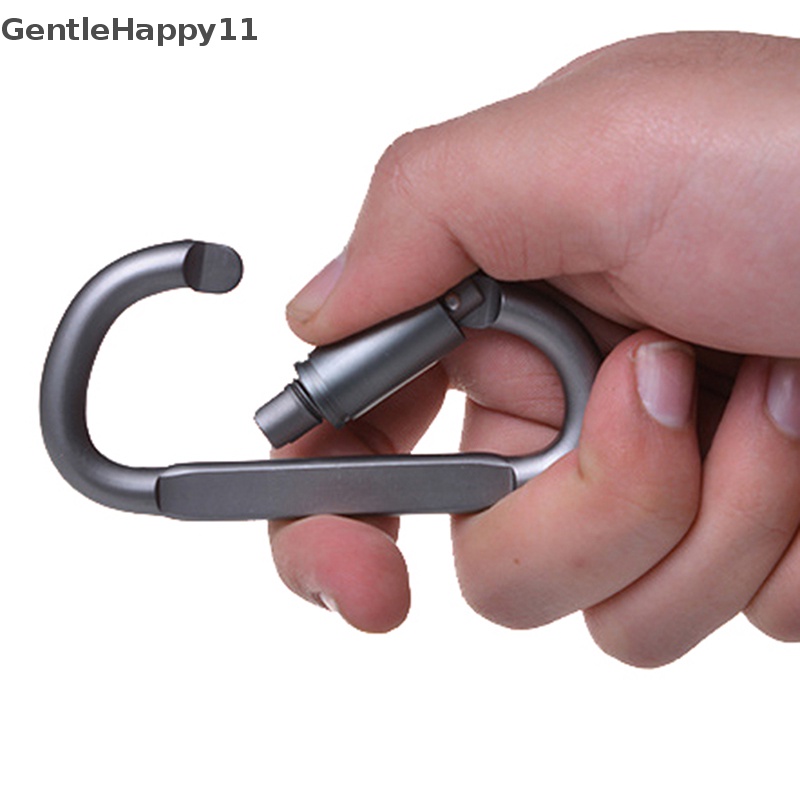 Gentlehappy Tactical D Gantungan Kunci Bentuk Hook Gesper Klip Panjat Army Carabiner Gantung Cocok Outdoor Silver camping survival id