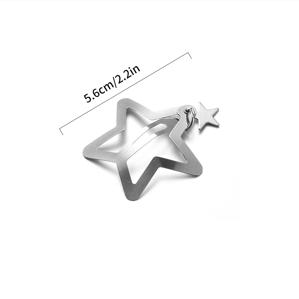 Y2k Style Women Sweet Hair Clip/Jepit Rambut Pentagram Bintang Gadis Panas/Ladies Simple Hair Pin/Jepit BB Fashion Cewek/Ponytail Hair Holder/Aksesoris Rambut Elegan