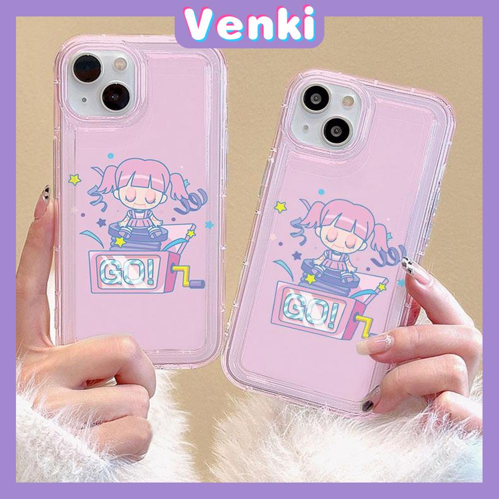 VENKI - For iPhone 11 Case Clear Phone Case TPU Soft Case Airbag Shockproof Protection Camera Cute Play Little Girl Compatible with iPhone 14 13 Pro Max iPhone 12 Pro Max XR XS 7 8