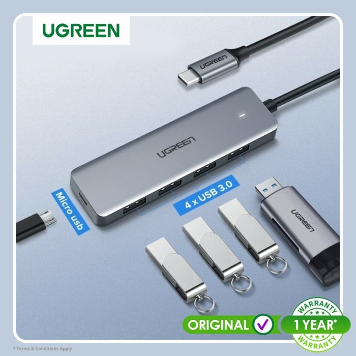 USB HUB Ugreen Usb C 4port Hub with micro usb power-70336