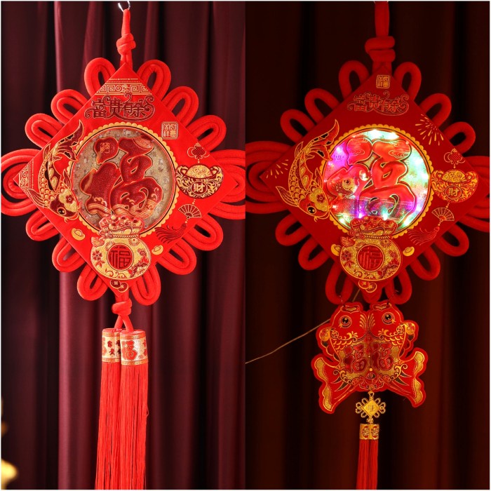 SALE Chinese Knot Zhong Guo Jie Dekorasi Lampu Lampion Tassel Merah Jumbo - MOTIF GUCI Termurah