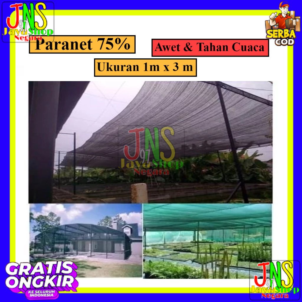 [PROMO] Paranet Import 75% (eceran)  lebar 3m peneduh tanaman