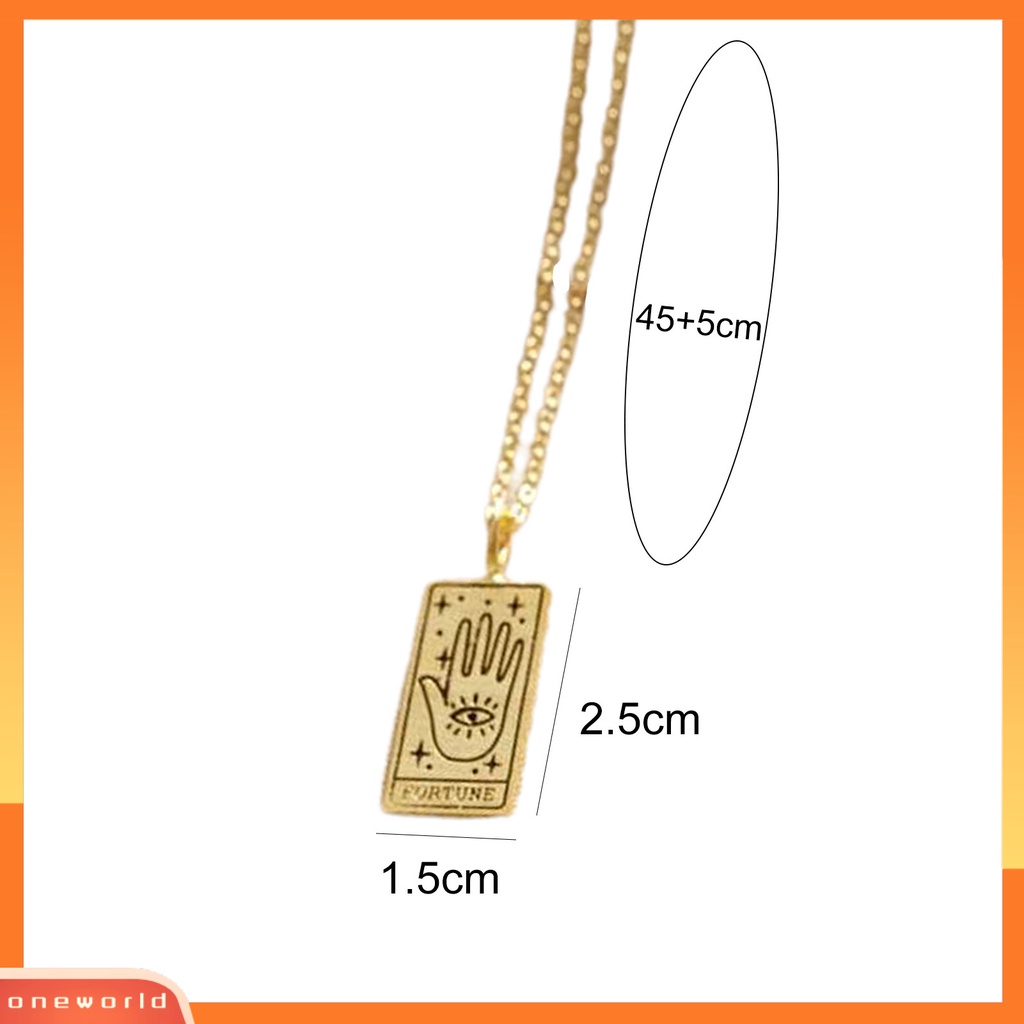 [ONE] Kalung Indah Rantai Leher Unisex Bentuk Tarot Alloy Adjustable Untuk Penggunaan Sehari-Hari