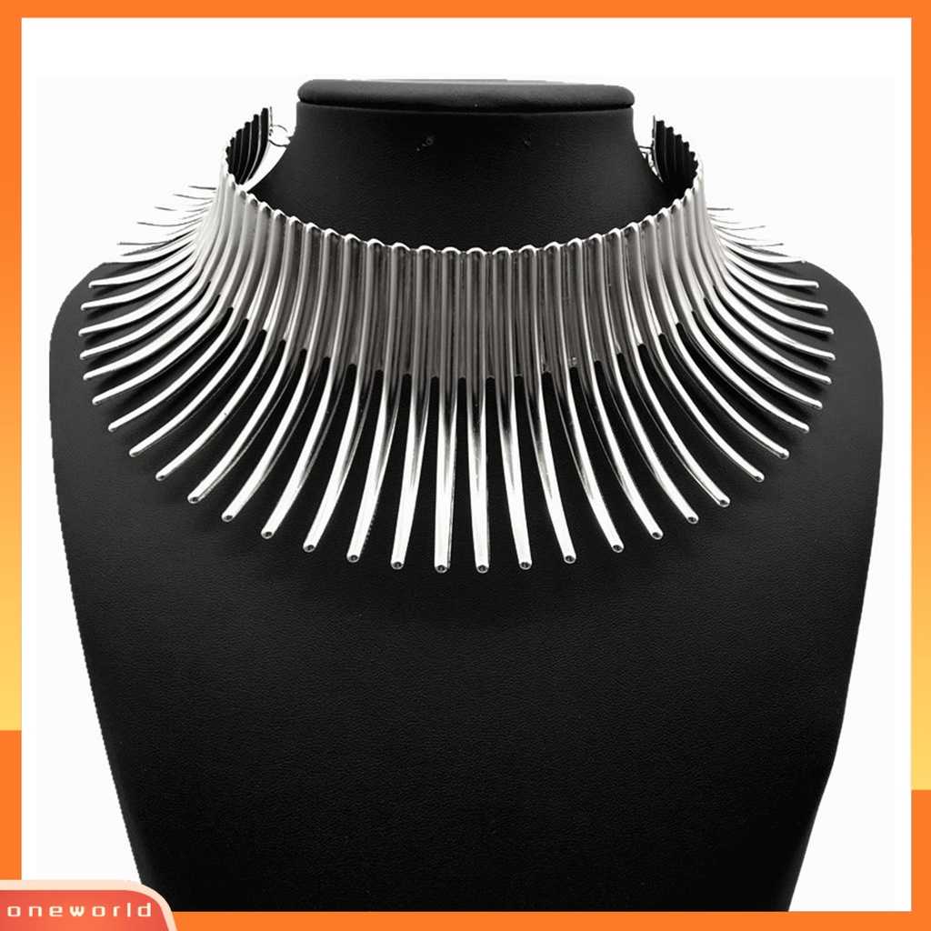 [ONE] Kalung Choker Bentuk Geometri Dekorasi Wanita Semua Cocok Choker Metal Tahan Lama Untuk Pesta Cocktail