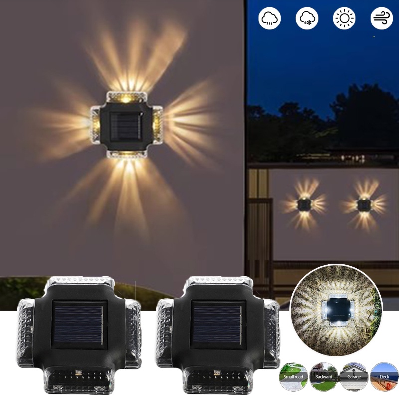 High Quality 4sisi Solar Wall Light/Lampu Halaman Eropa Outdoor/Pencahayaan Tahan Air Lampu Malam Kecil/Taman Jalan Lanskap Balkon Dekorasi