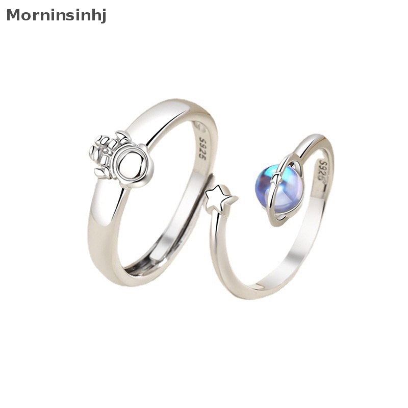 Mornin Cincin Pasangan Baru Happy Planet Astronot Moonstone Pasangan Pasangan Cincin Kepribadian Cahaya Pasangan Planet Luar Angkasa Astronot id