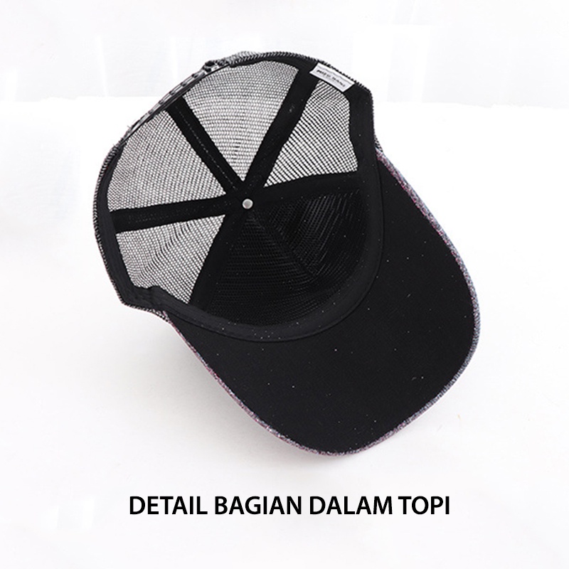 Topi Baseball Pria Wanita Distro Polos Logo NYC Kain Glitter Warna Trucker Hat Gaya Casual Import BSAS