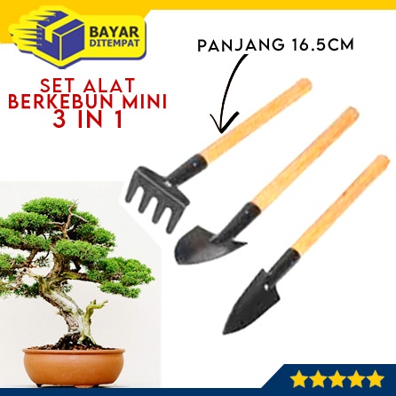 Peralatan Alat Berkebun Sekop Garu Mini 3 in 1 Pengaruk Tanaman Tanah Pot Bonsai (Gardening Tools) [AGR12]