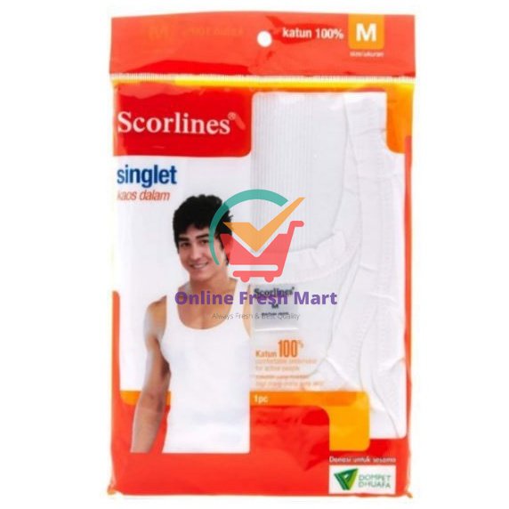 Scorlines Singlet Cotton M L XL - Online Fresh Mart Denpasar