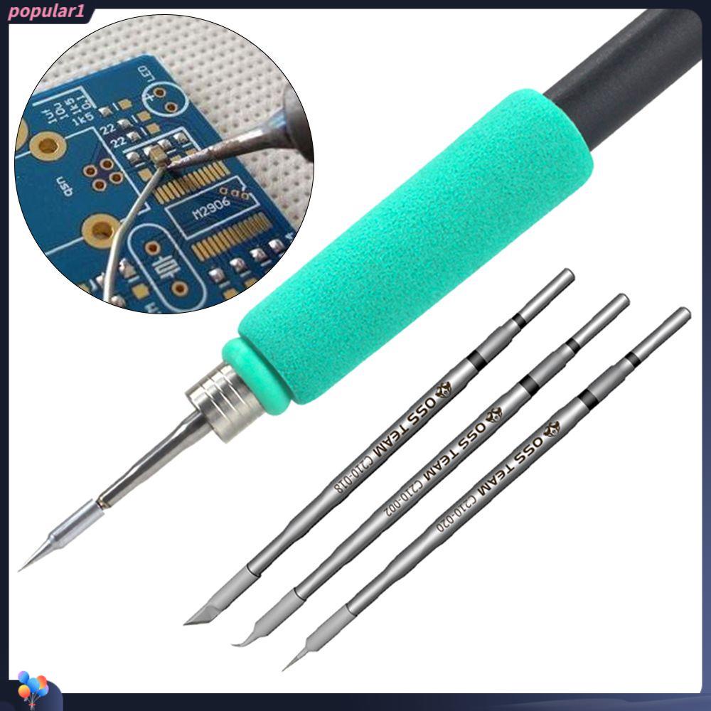 Populer C210 Solder Listrik Iron Tips Kepala Tahan Lama C210-I K SI T210 Handle Alat Las