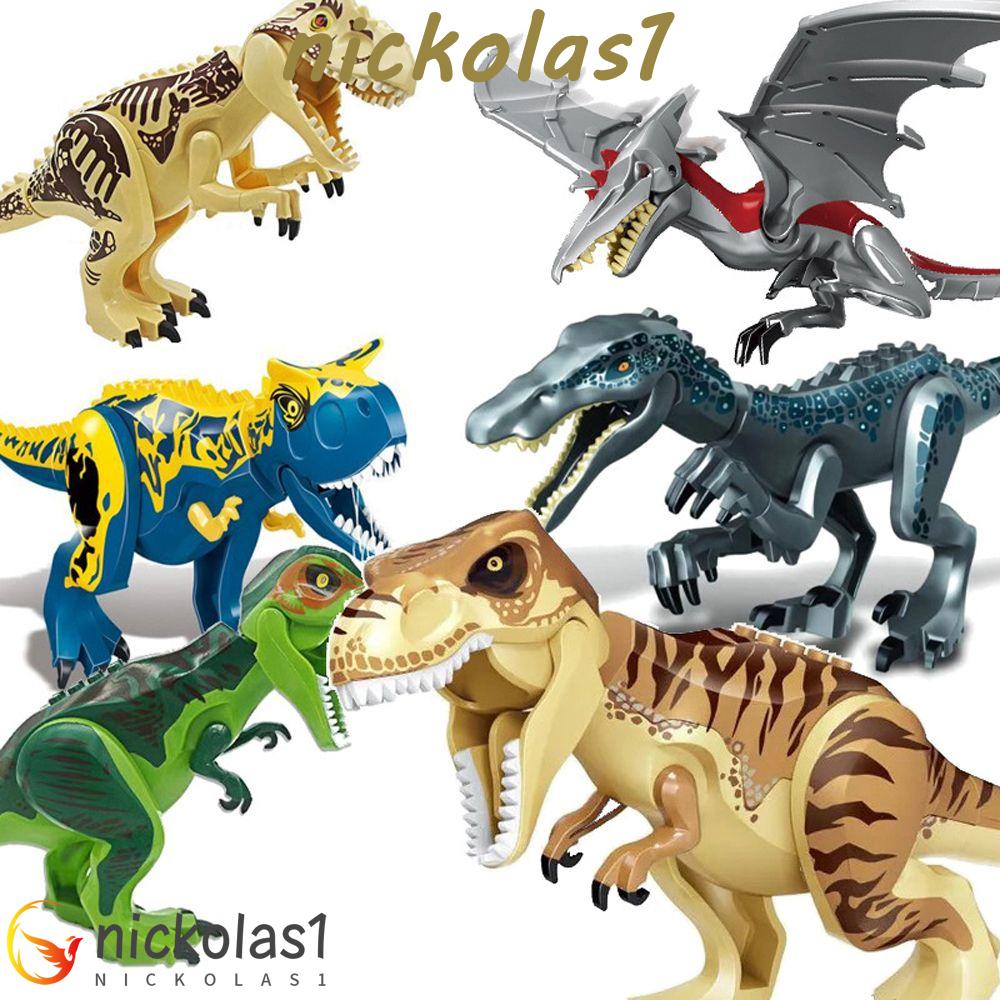 Nickolas1 Blok Dinosaurus Mainan Edukasi Anak Hadiah DIY Mainan Blok Bangunan Mainan Anak Merakit Blok Model Dino