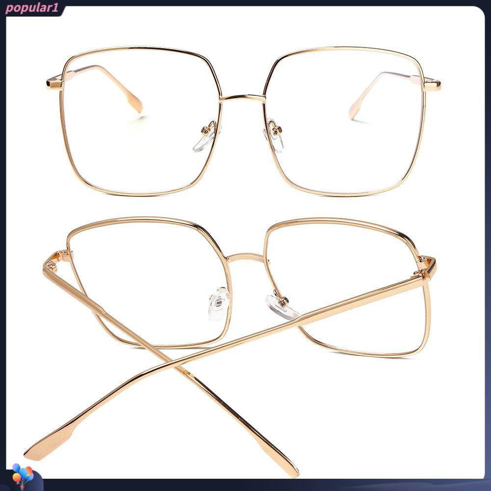 Populer Kacamata Persegi Wanita Portabel Vision Care Oversized Frame Kacamata Optik