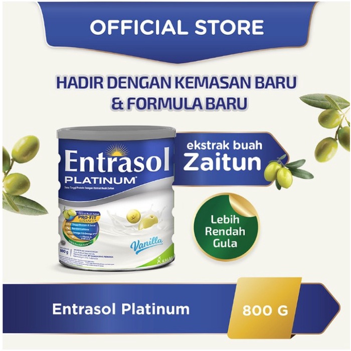 

Promo Terjangkau ~ ENTRASOL PLATINUM 800GR SUSU TINGGI PROTEIN UNTUK LANSIA RASA VANILLA