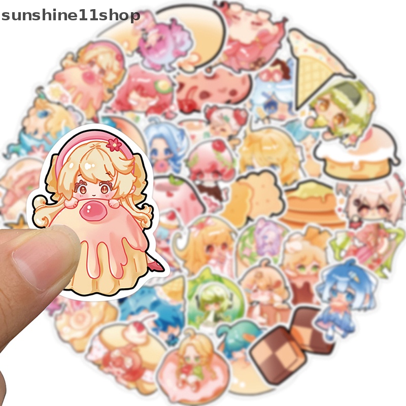 Sho 40 Pcs Kartun Doodle Stiker Gitar Bagasi DIY Kreatif Tahan Air Dessert Gadis Stiker Notebook Stiker Dekorasi Aksesoris N