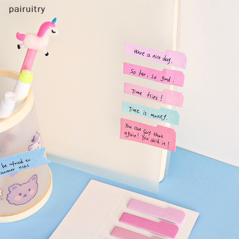 Prt 120sheets Macaroon Color Self Adhesive Memo Pad Sticky Notes Bookmark Point It Marker Memo Stiker Kertas Viskositas Kuat Perlengkapan Kantor Sekolah PRT