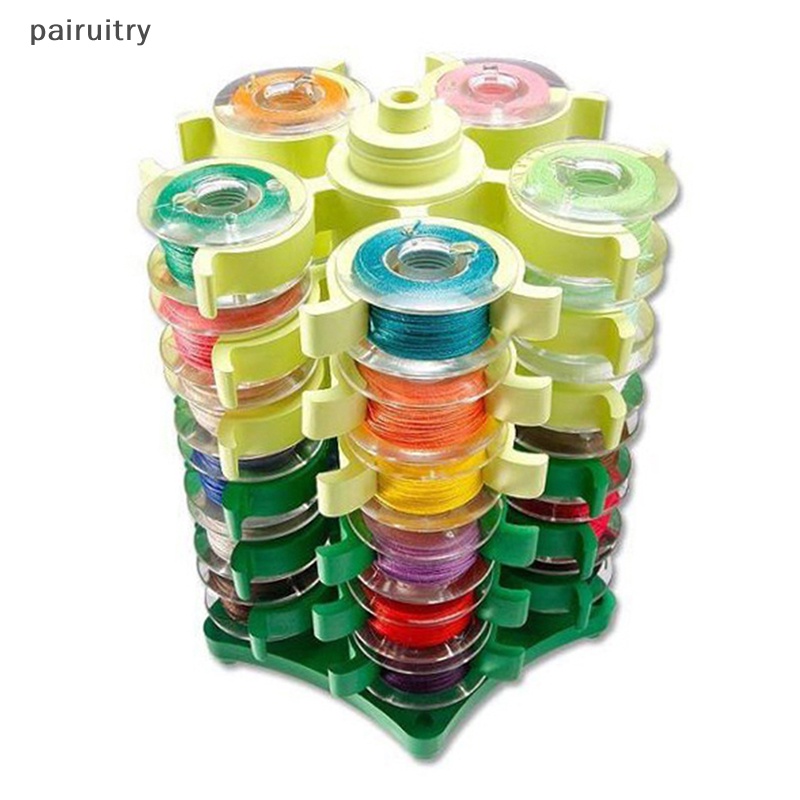 Prt Jahit Bobbins Tower Storage Clips Stand Untuk Spool Benang 30tempat Plastik PRT