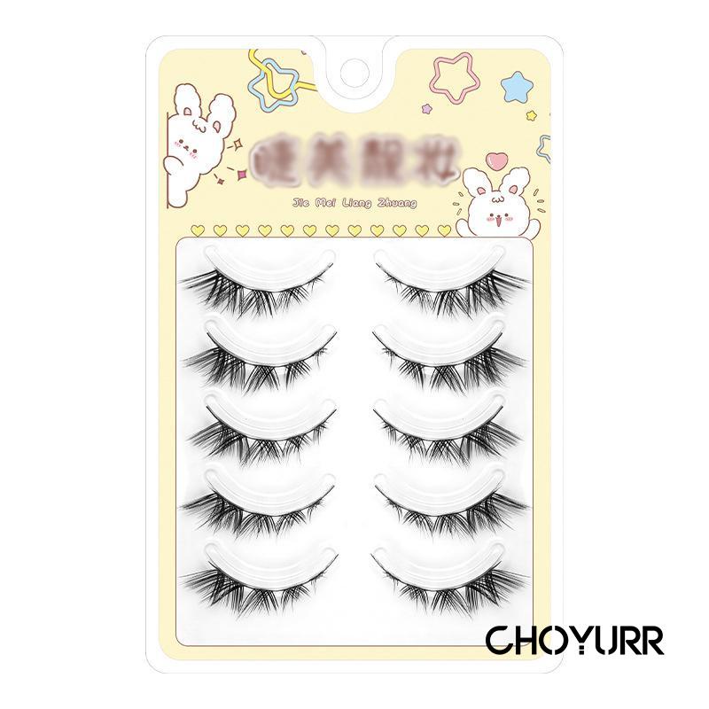 【COD】5 Pasang / Set Bulu Mata Palsu Korean Cat Eye Eyelashes Douyin Makeup Air False Eyelashes Comic Eye -CH