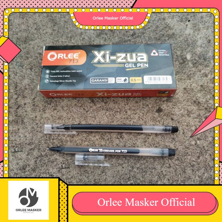 Bolpen New Gel EDS-ON Harga 1 Pak (Isi 12 Pcs) 0,5mm Tinta Hitam, Viral Favorit Sekolah dan Kantoran dan Orlee