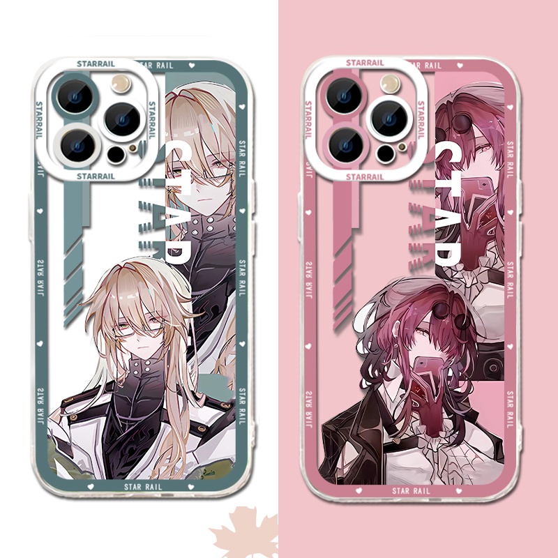 IPHONE Honkai Star Rail Himeko Luocha Soft Phone Case Kompatibel Untuk Iphone14 11 13 12 Pro Max XS XR X8 7 6S Plus Mini Kafka Casing Transparan TPU Silikon Shockproof Cover