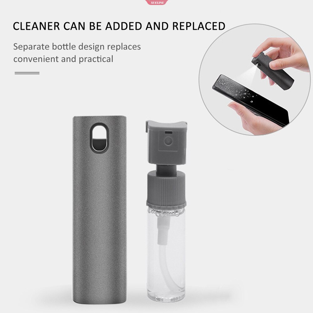 Baru 2in1 Pembersih Layar Ponsel Spray Portable Tablet Handphone PC Screen Cleaner Microfiber Cloth Set Pembersih Artefak [ZXL]