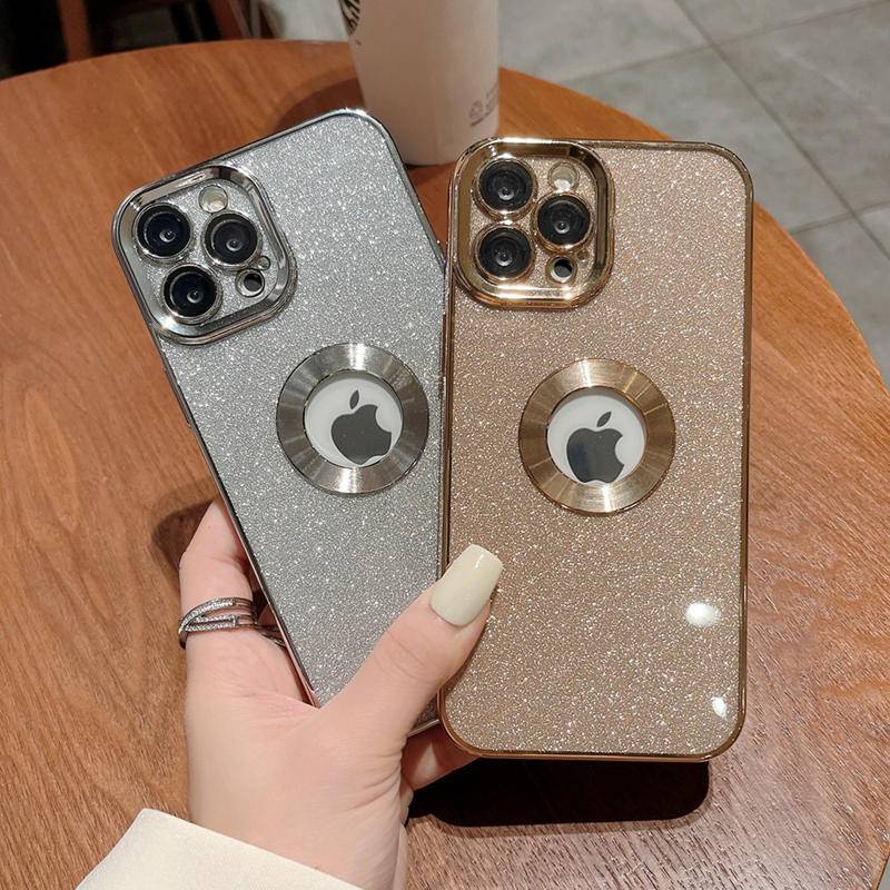 6d Plating hollow out Glitter Case iPhone 12 Pro MAX 13 Pro MAX 11 Pro MAX X XS MAX XR 7plus8 Plus SE2 Pencegah Jatuh Dengan Perlindungan Lensa Casing Lembut