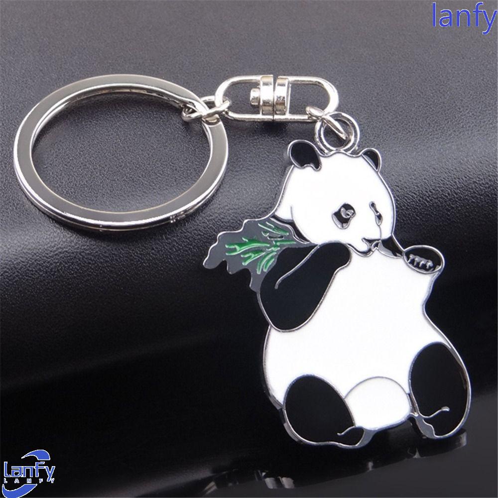 Lanfy Panda Gantungan Kunci Mobil 1 Pc Kreatif Kartun Perhiasan Hewan Ornamen Ponsel Pesona Ransel Liontin Panda Key Chain