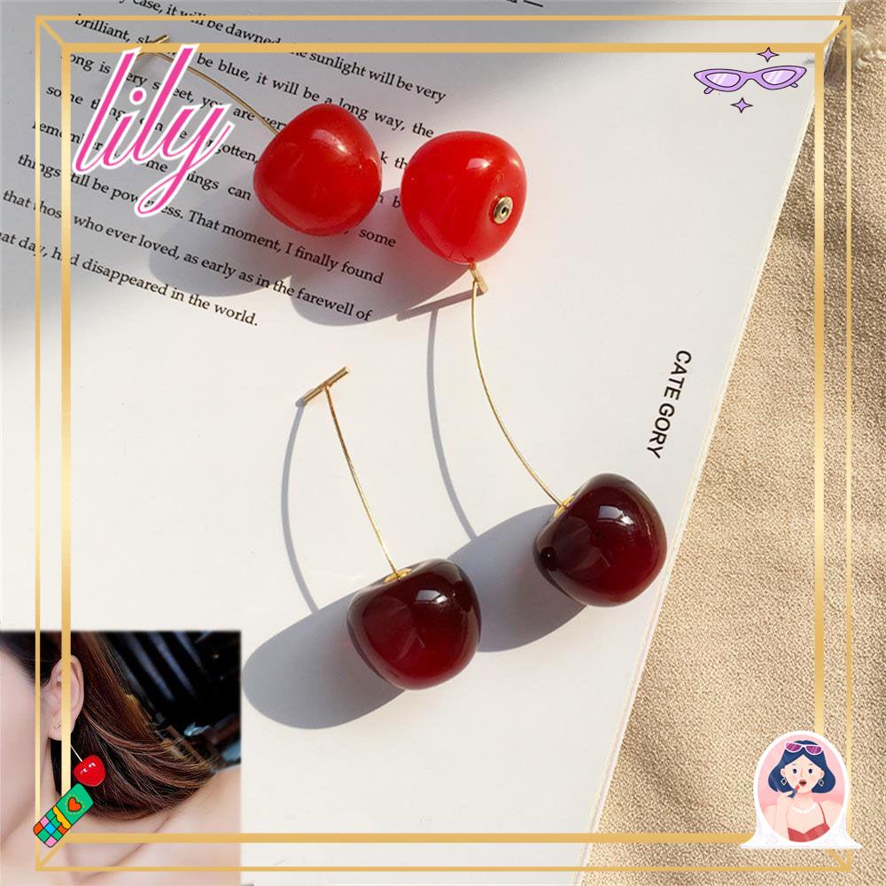 Anting LILY Cherry Perhiasan Bohemian Pesta Baru