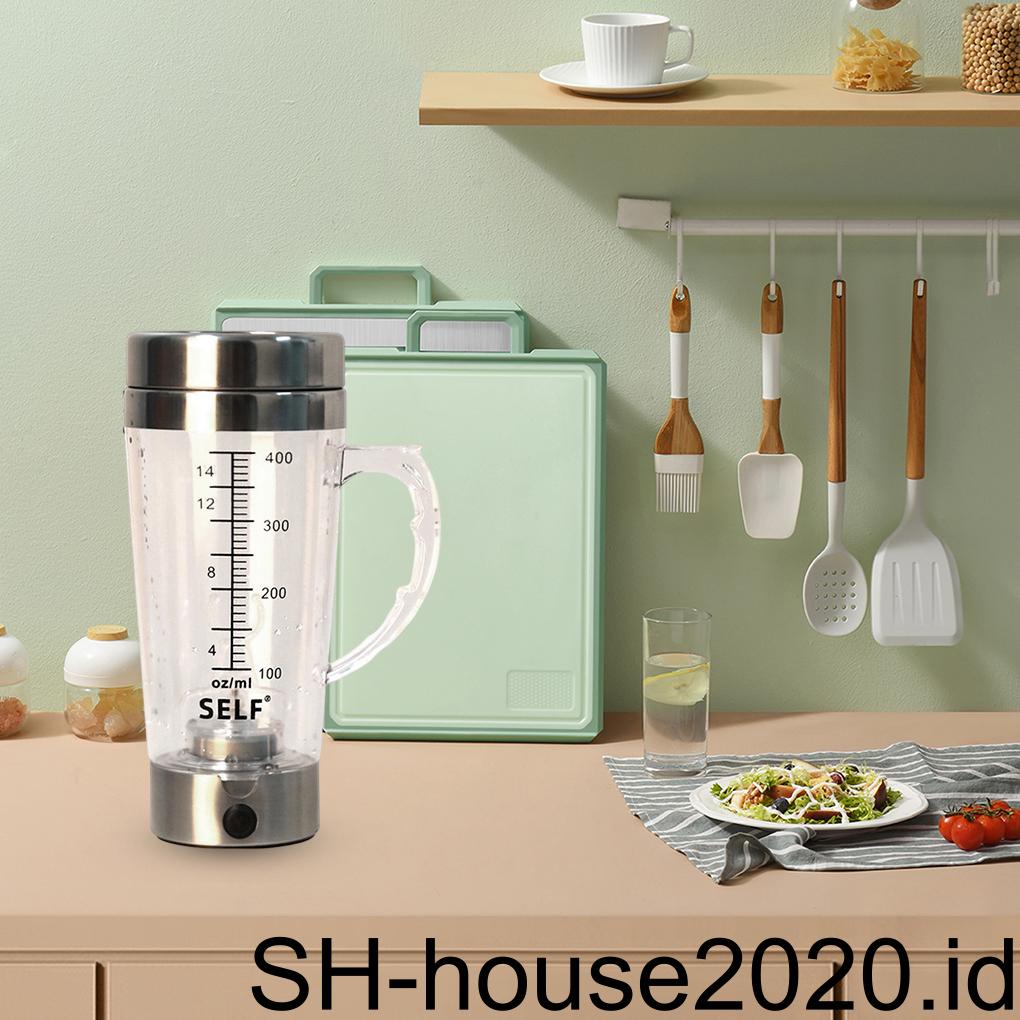 400ml Electric Automatic Shaker Grain Protein Powder Mixer Movement Dengan Skala Cangkir Kopi Botol Air Gadget Dapur