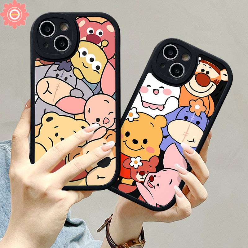 Untuk Redmi 12C 10 10C A1 9A 9 10A 9T 9C Note 11 8 9 11s 10s 10 10Pro 9Pro 9s 8 11 Pro+POCO M3 F4 X3 NFC Pro Mi 11T 12 Kartun Lucu Winnie the Pooh Tigger Piglet Sarung TPU Manyo