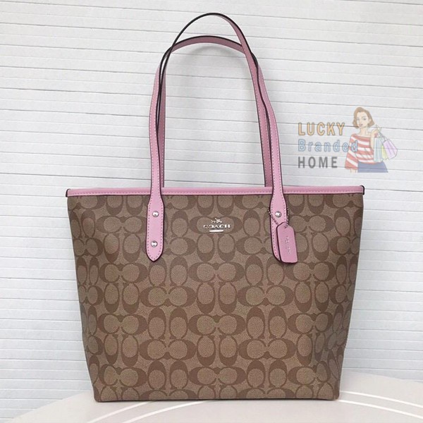 

TERMURAH Tas CH Tote Bag Signature City Zip Tote Khaki Pink Petal ORIGINAL