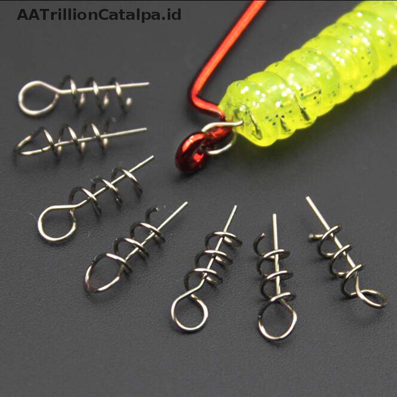 Aatrillioncatalpa 50pcs Spring Lock Pin Crank Hook Konektor Pancing Stainless Steel Putar ID