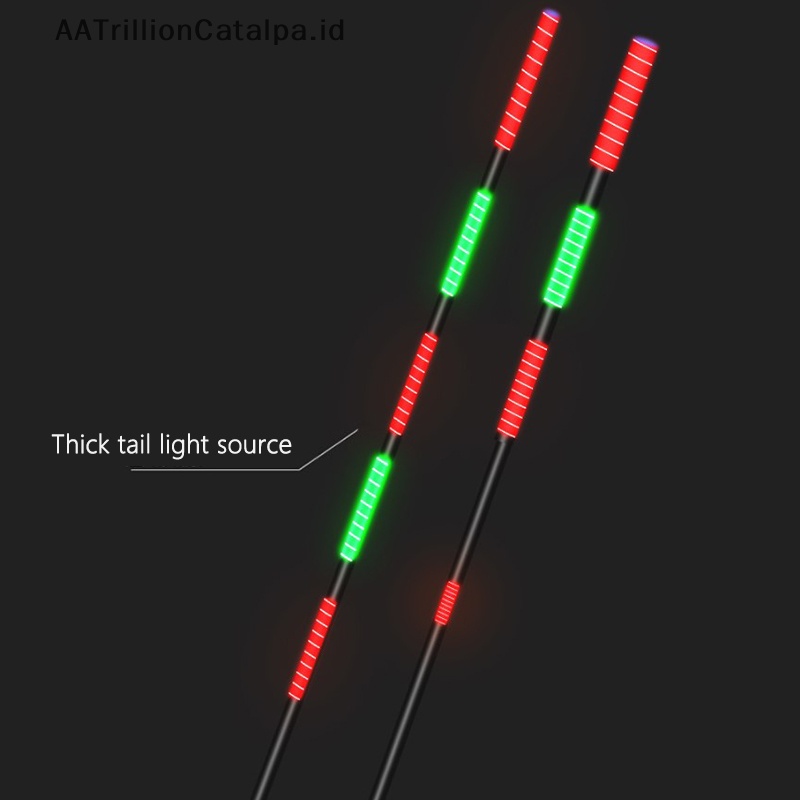 Aatrillioncatalpa Smart Fishing Float Bite Alarm Umpan Ikan Lampu LED Berubah Warna Pelampung Dengan ID