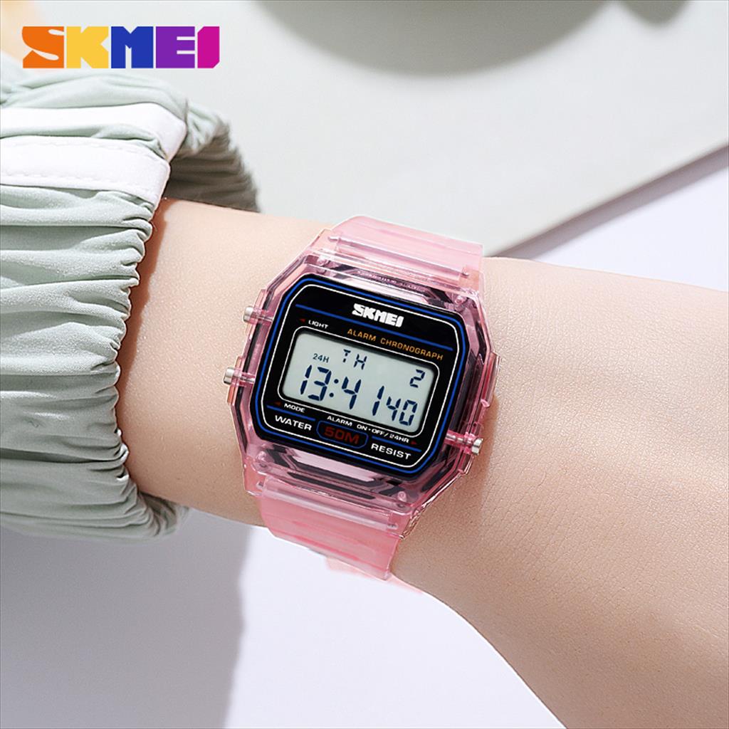 Jam Tangan Pria Digital SKMEI 2056 EL Light Rubber Anti Air Original