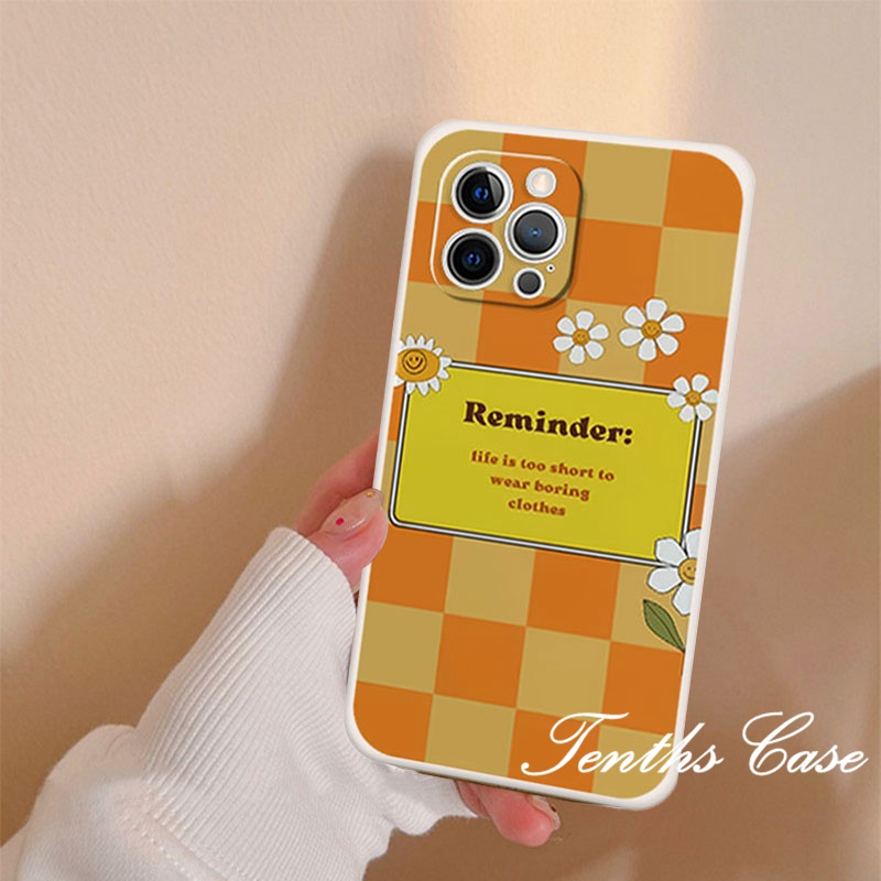 Iphone 14 13 12 11 Pro Max X XR Xs Max7 8 6 6s Plus Se2020 2023 Silicon Cover Motif Kotak Bunga Phone Case